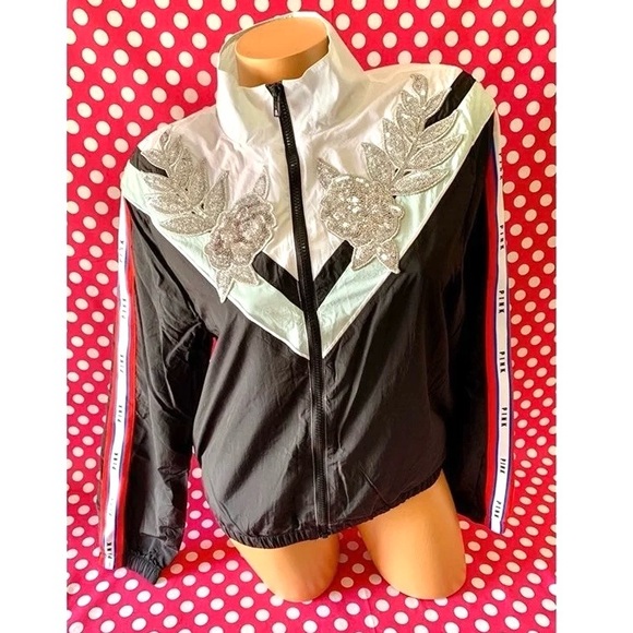 NWT Victoria’s Secret PINK Rare Windbreaker Anorak Jacket Bling Sequins XS/S - Picture 1 of 11